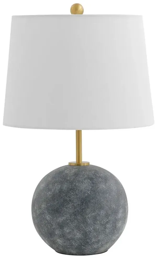 Ingrid 23.5" Ball Table Lamp - Grey Washed/Brass - Gray