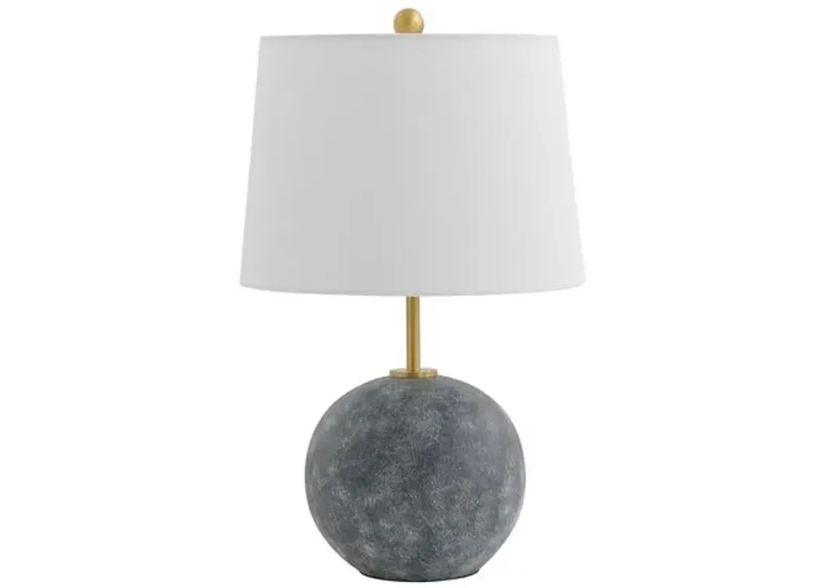 Ingrid 23.5" Ball Table Lamp - Grey Washed/Brass - Gray