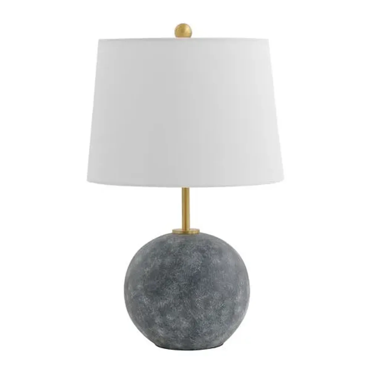 Ingrid 23.5" Ball Table Lamp - Grey Washed/Brass - Gray