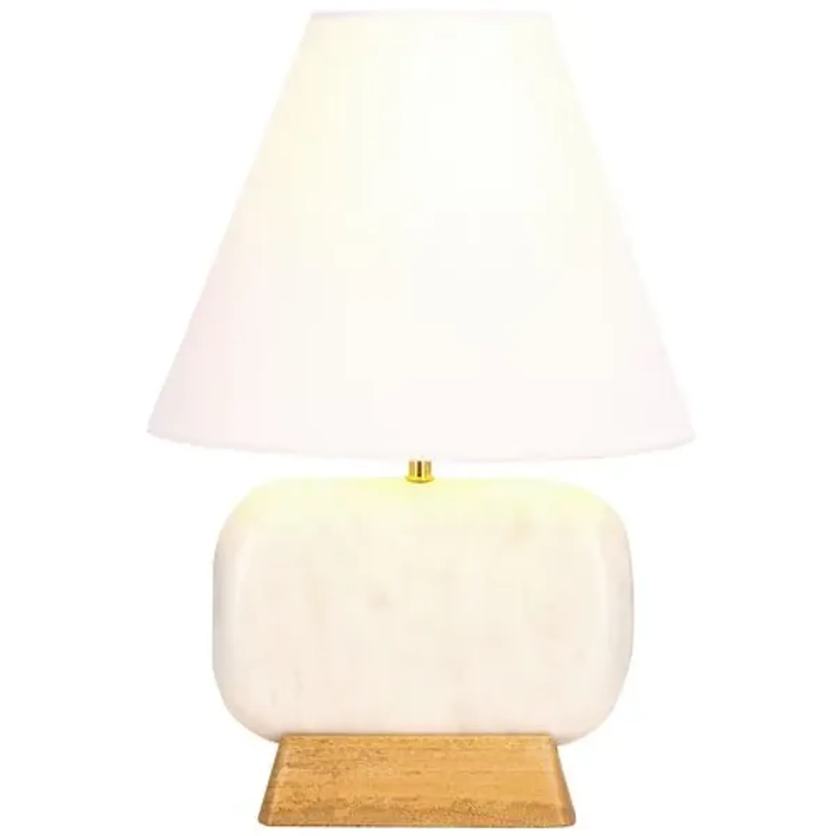 Amiya 17" Table Lamp - White Marble/Natural