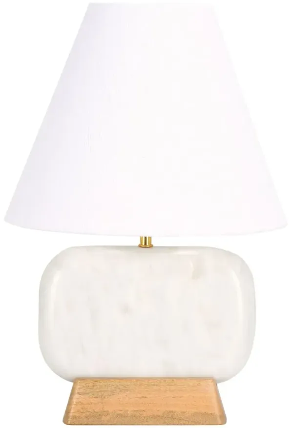 Amiya 17" Table Lamp - White Marble/Natural