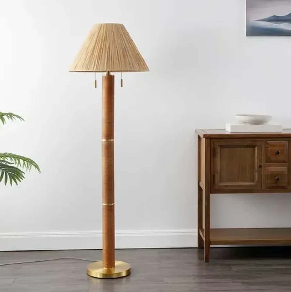 Viana 62" Floor Lamp - Natural/Gold