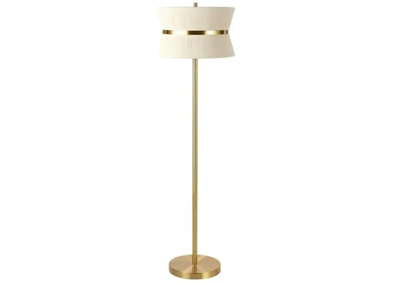 Philomena Floor Lamp - Bleached Natural/Brass