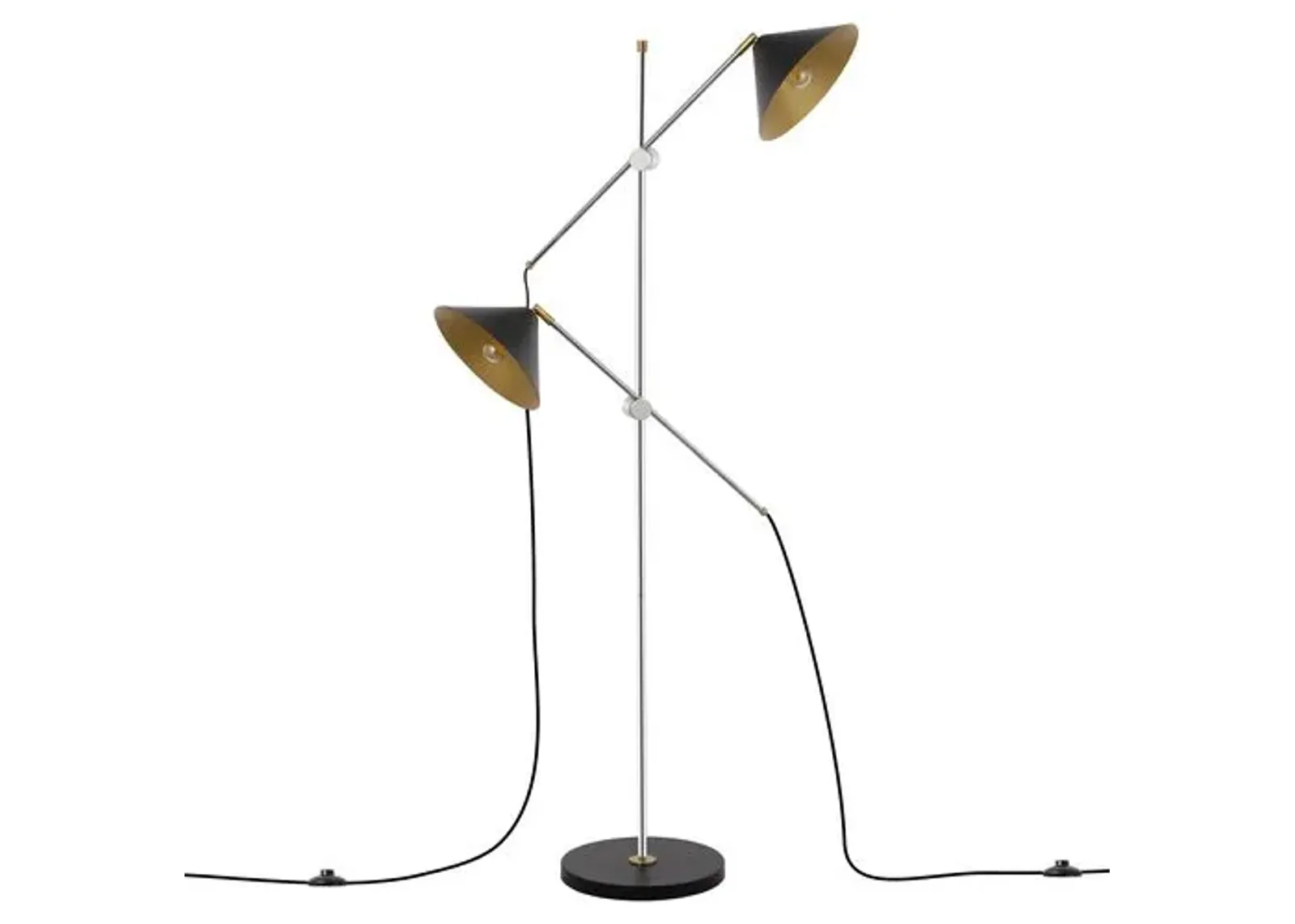 Tippon 2-Light 67.5" Floor Lamp - Black/Chrome