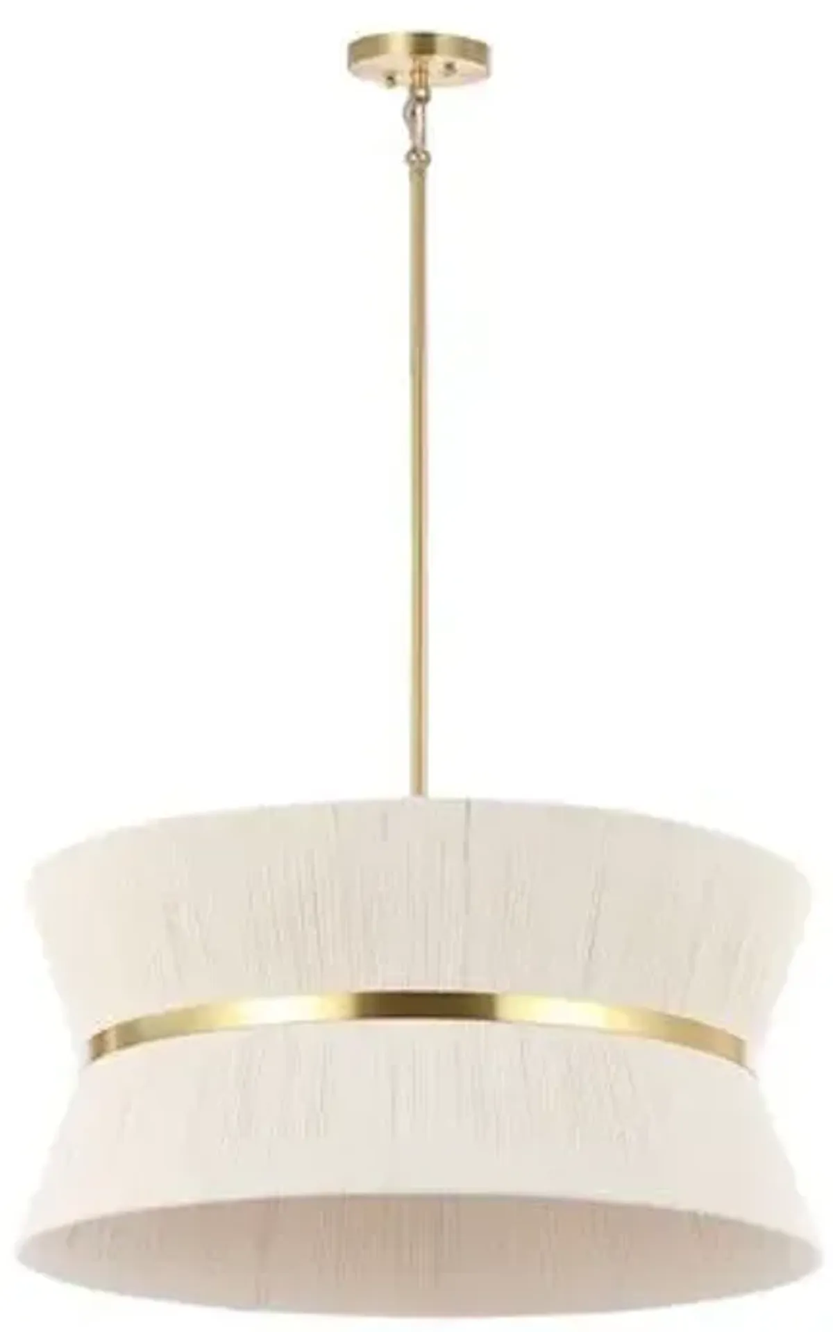 Philomena 4-Light - 24" Chandelier - Bleached Natural/Brass - White