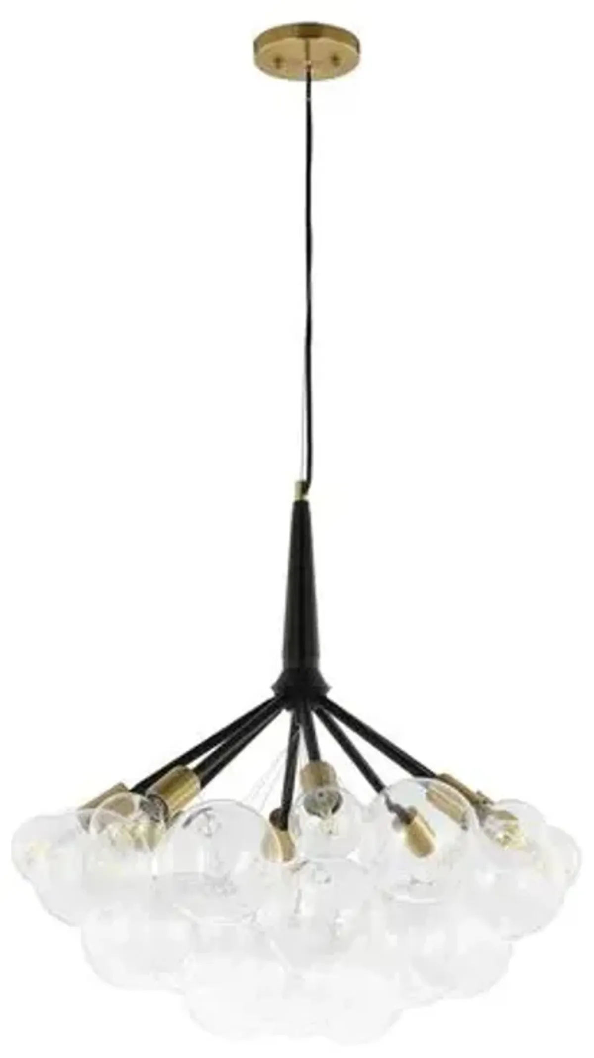 Nelly 8-Light 26" Glass Globe Chandelier - Black/Gold