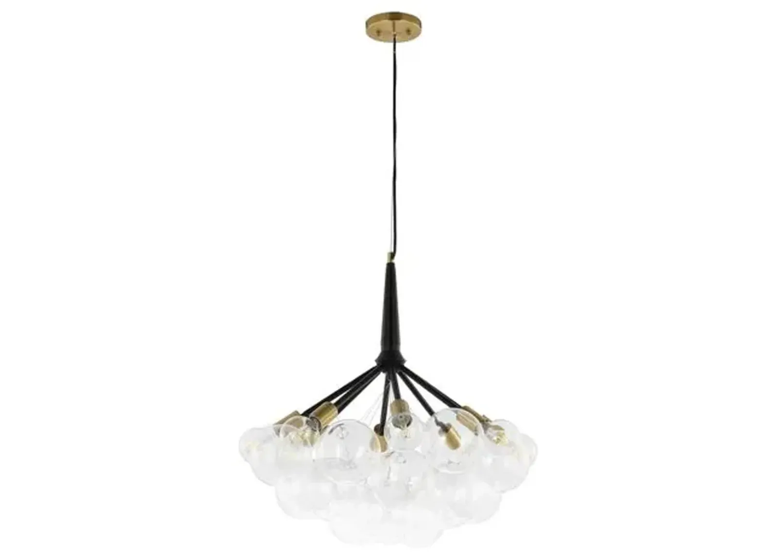 Nelly 8-Light 26" Glass Globe Chandelier - Black/Gold