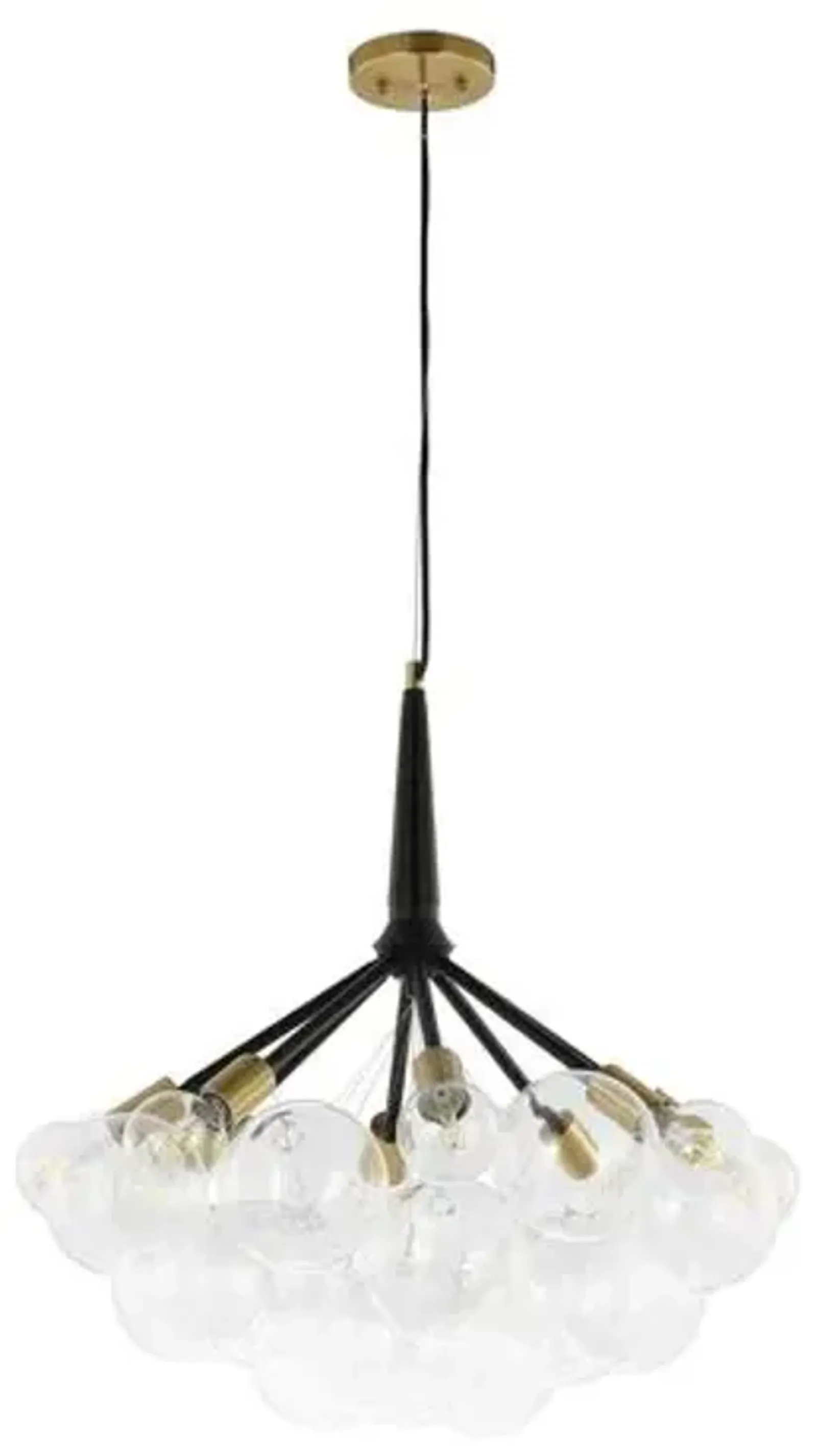 Nelly 8-Light 26" Glass Globe Chandelier - Black/Gold