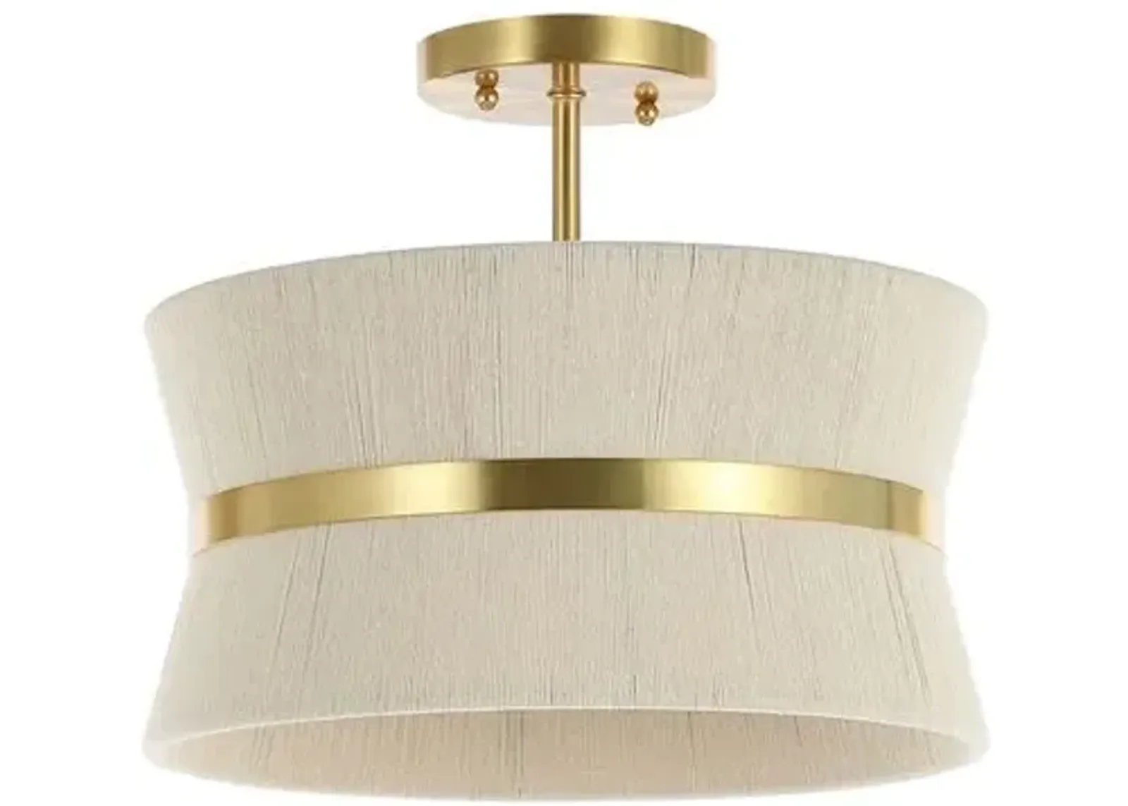 Philomena 3-Light - 13" Semi Flush - Bleached Natural/Brass - Beige