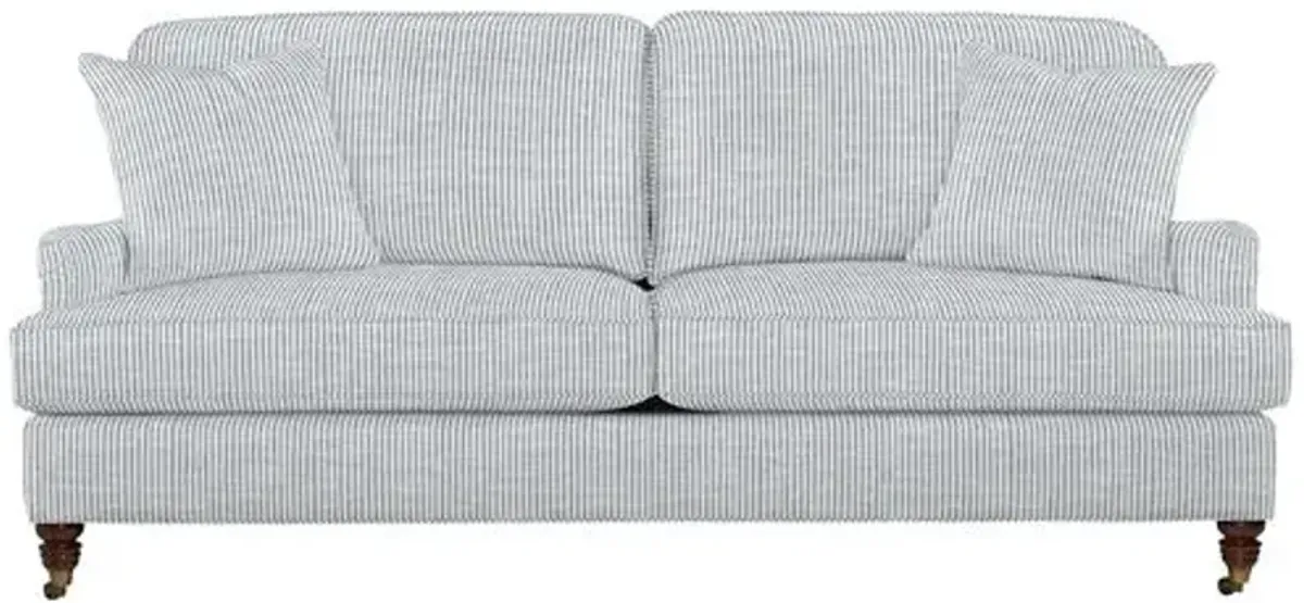 Archie 83" Sofa - Inside Out Ticking Stripe - Handcrafted