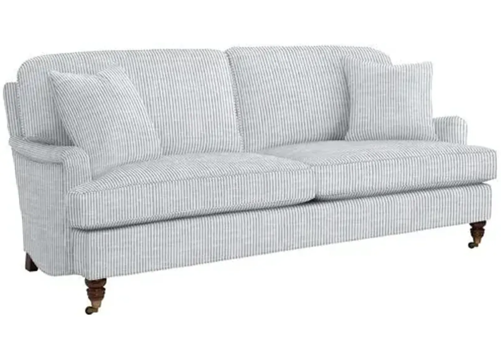 Archie Sofa - Inside Out Ticking Stripe - Handcrafted