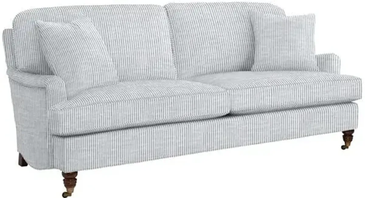 Archie Sofa - Inside Out Ticking Stripe - Handcrafted