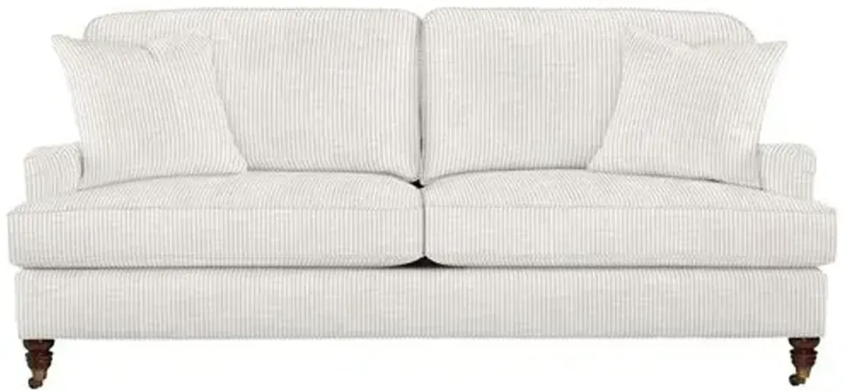 Archie 83" Sofa - Inside Out Ticking Stripe - Handcrafted