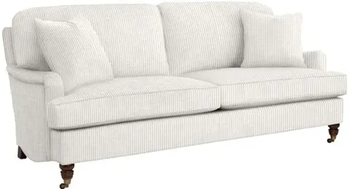 Archie 83" Sofa - Inside Out Ticking Stripe - Handcrafted
