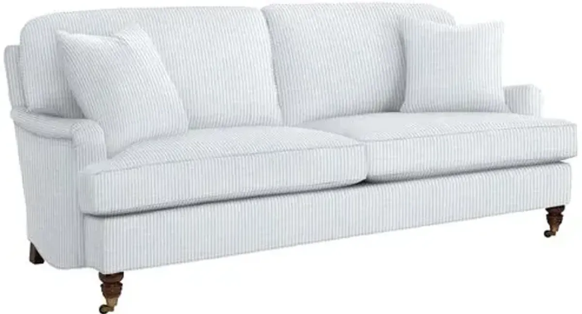 Archie 83" Sofa - Inside Out Ticking Stripe - Handcrafted