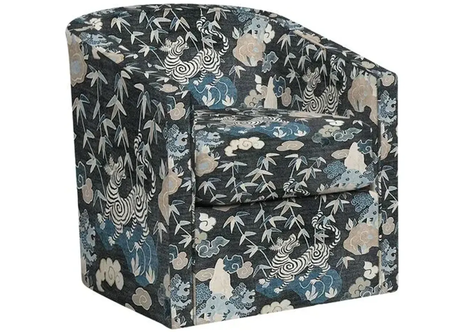 Sloane Swivel Chair Bengal Tiger Handcrafted by One Kings Lane