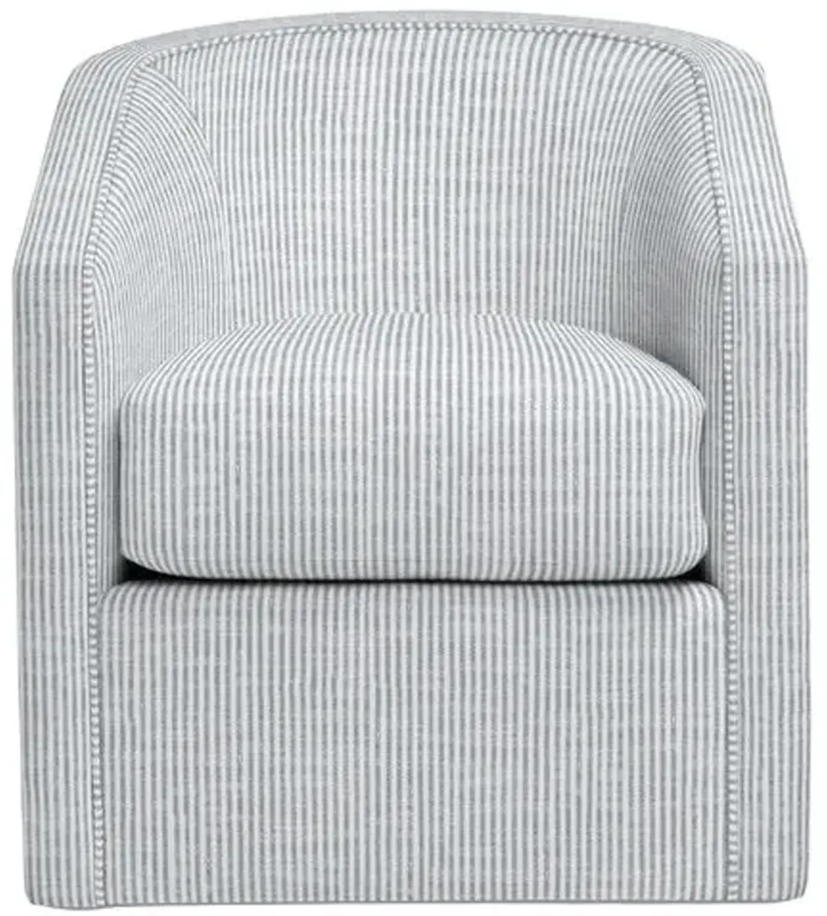 Sloane Swivel Chair - Inside Out Ticking Stripe - Handcrafted