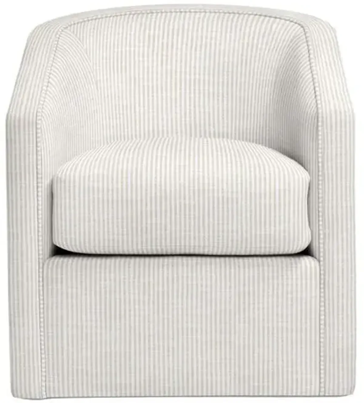 Sloane Swivel Chair - Inside Out Ticking Stripe - Handcrafted