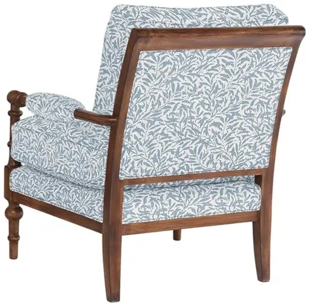 Lucy Exposed Wood Chair - Lunden Floral - Handcrafted - Blue