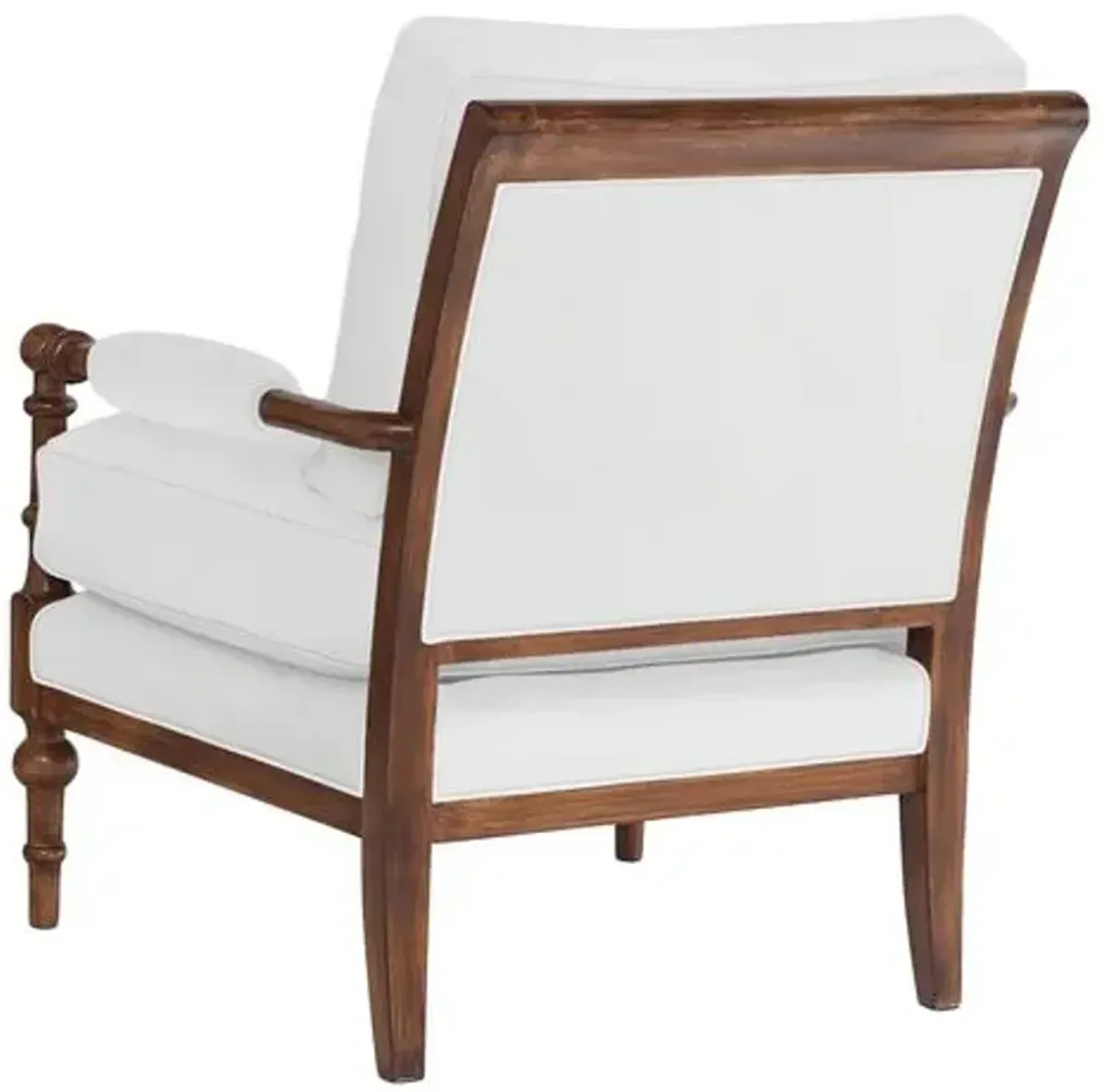 Lucy Exposed Wood Chair - Crypton Cotton - Handcrafted - Beige