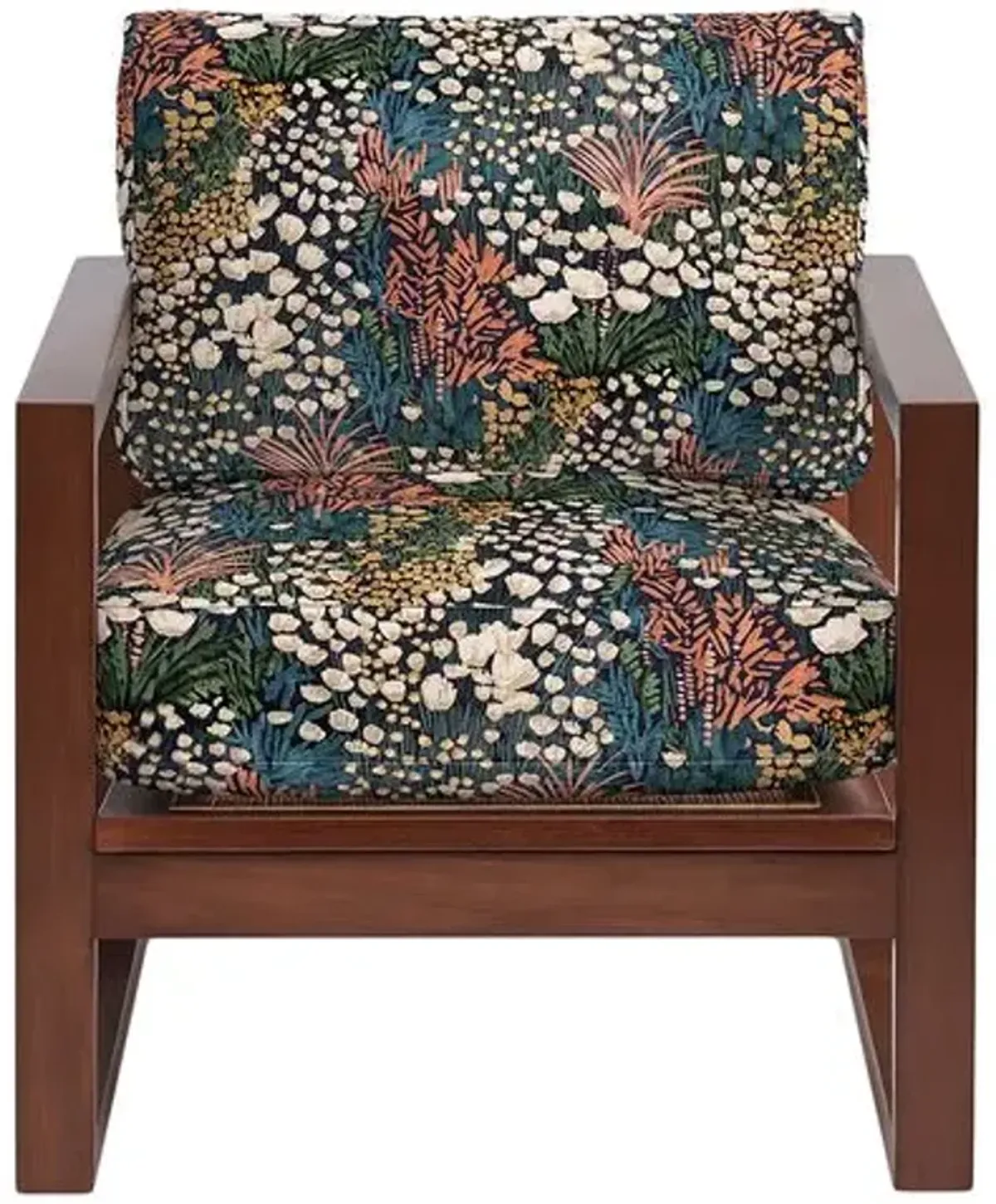 Grant Exposed Wood Chair - Caro Bloom Floral - Handcrafted - Multi