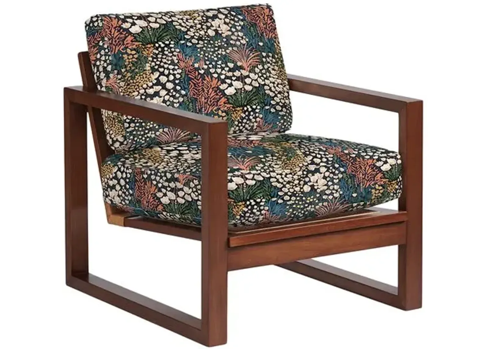 Lucy Exposed Wood Chair - Caro Bloom Floral - Handcrafted - Multi