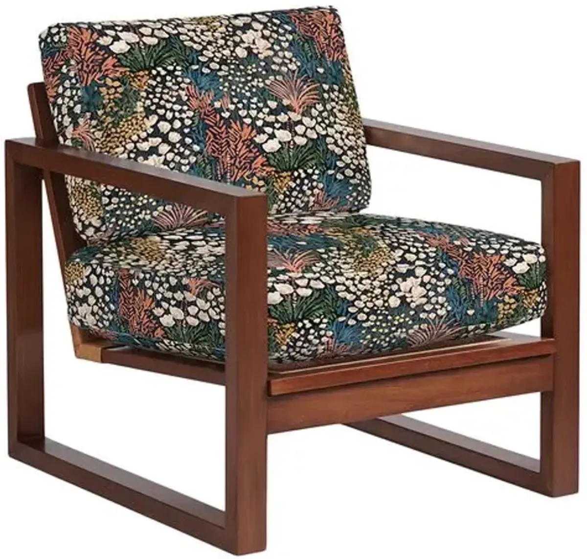 Lucy Exposed Wood Chair - Caro Bloom Floral - Handcrafted - Multi