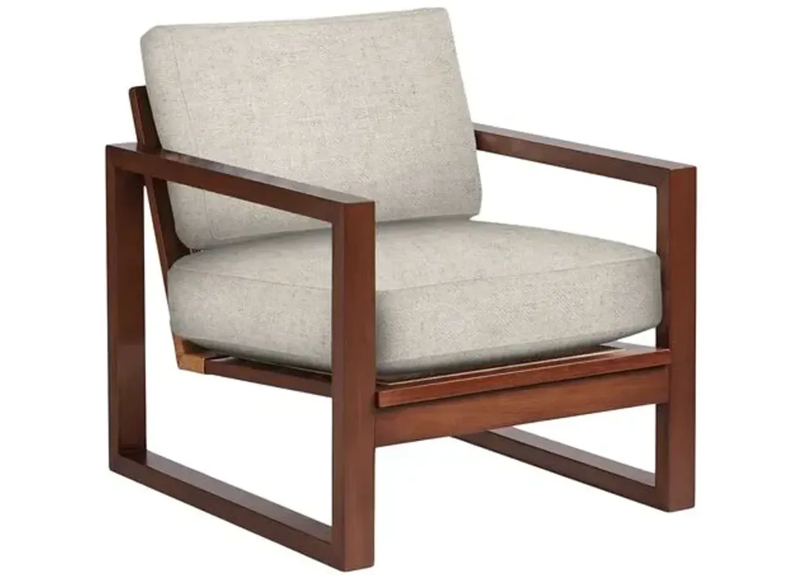 Grant Exposed Wood Chair - Natural Cane/Crypton Linen - Handcrafted