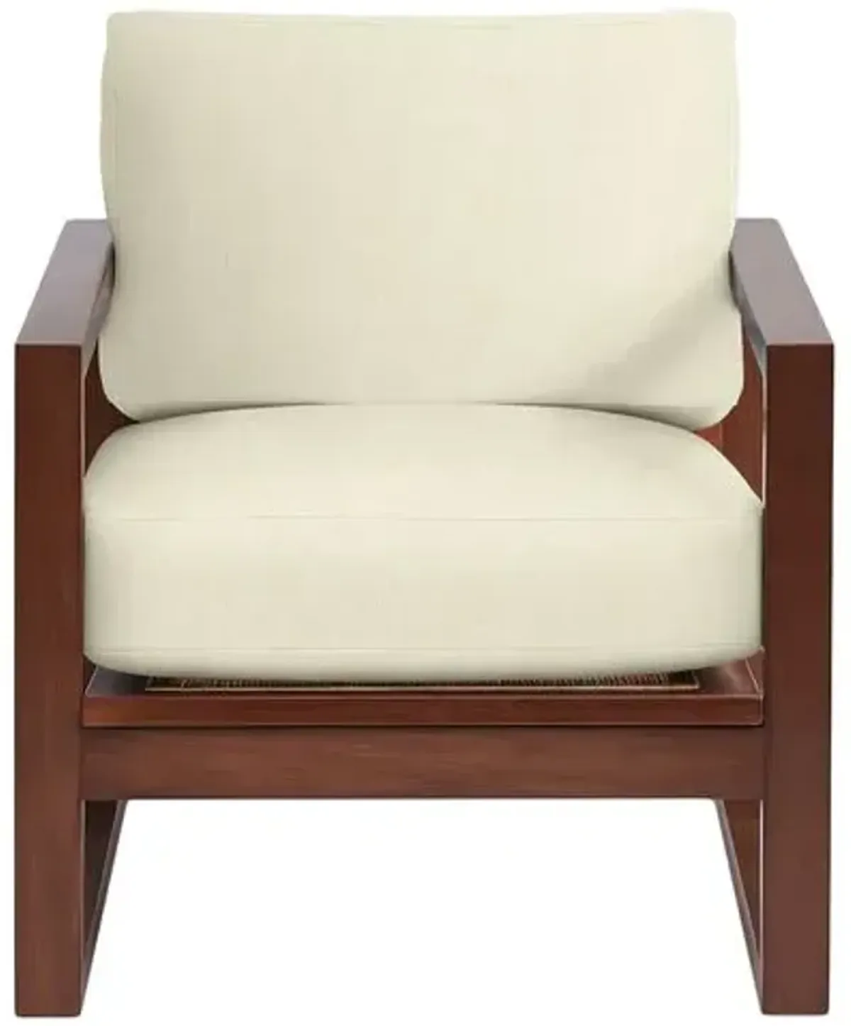 Grant Exposed Wood Chair - Natural Cane/Crypton Linen - Handcrafted