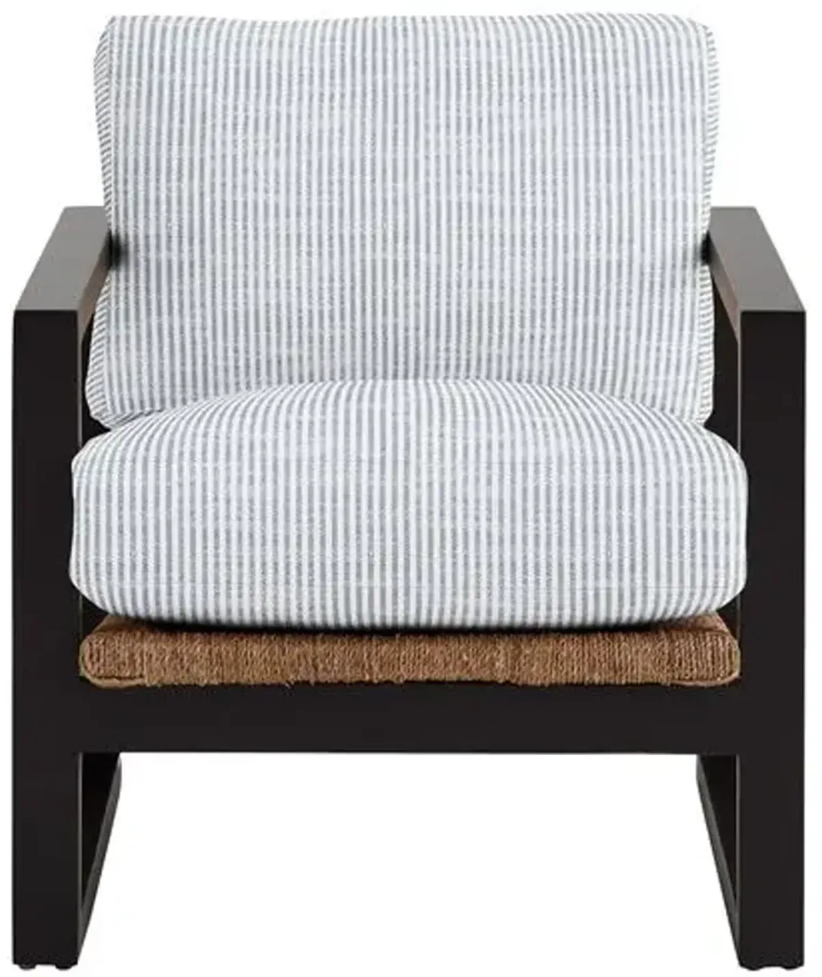 Effie Exposed Wood Chair - Inside Out Ticking Stripe - Handcrafted - Blue