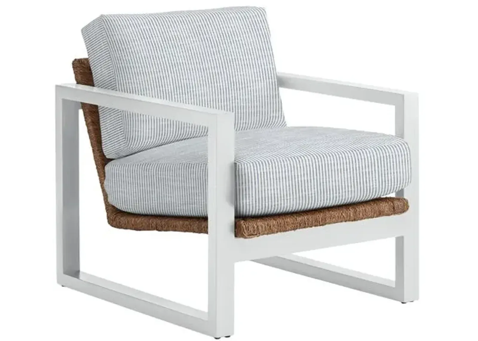 Effie Exposed Wood Chair - Inside Out Ticking Stripe - Handcrafted - Blue