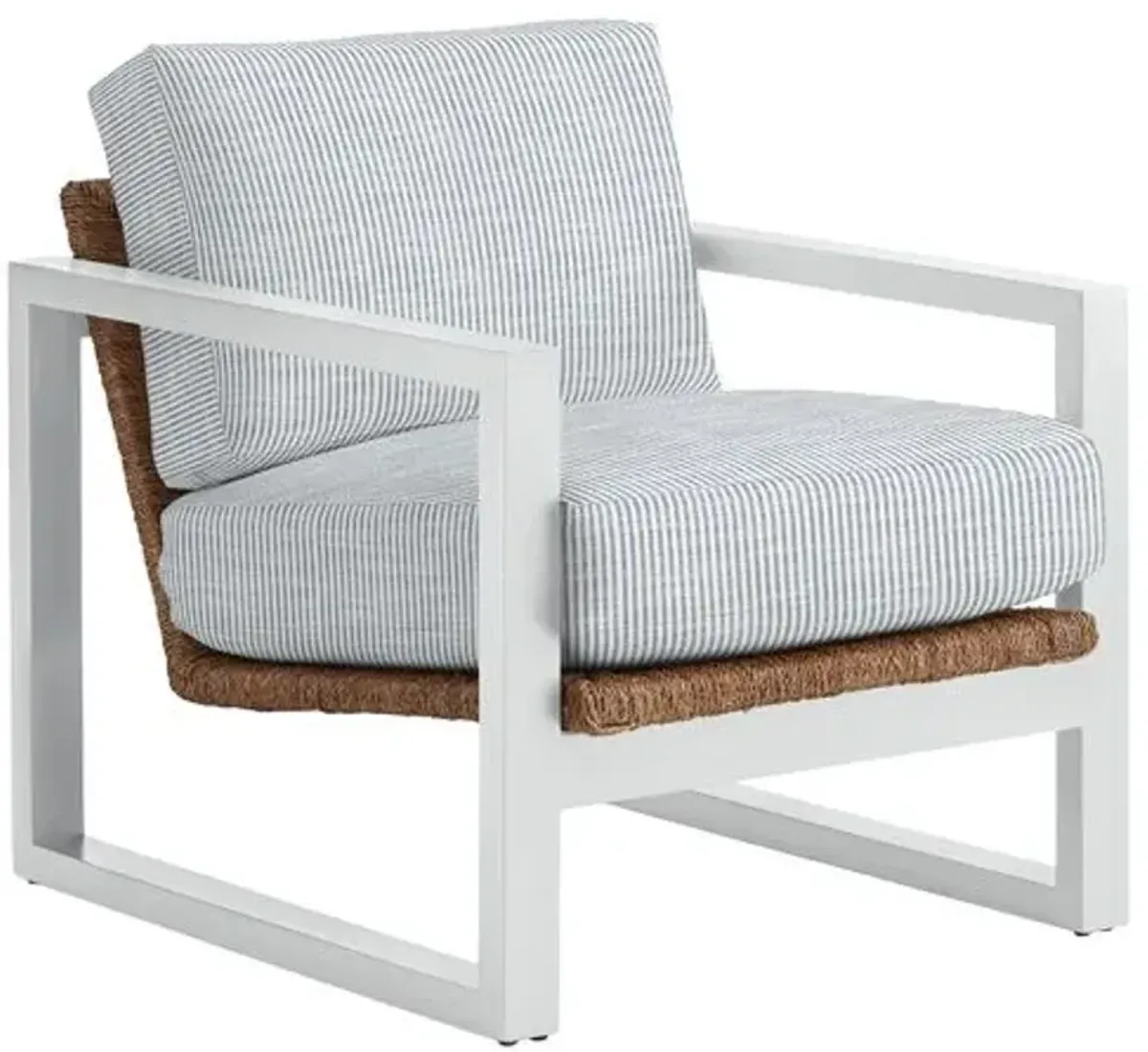 Effie Exposed Wood Chair - Inside Out Ticking Stripe - Handcrafted - Blue