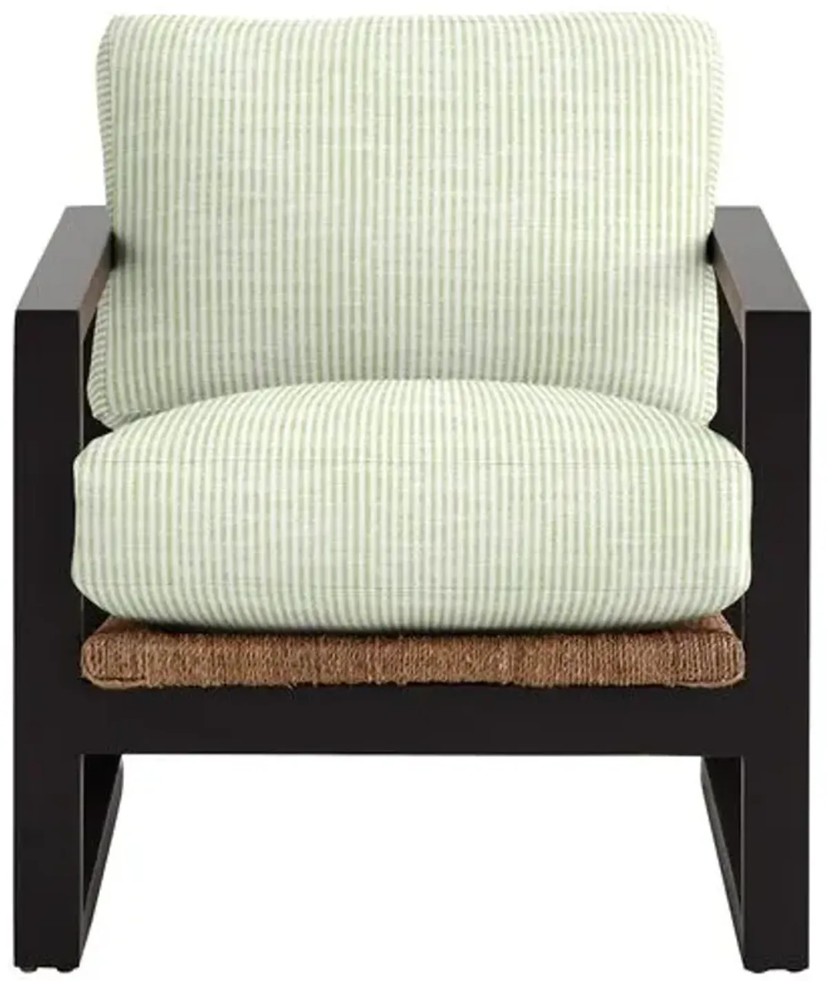 Effie Exposed Wood Chair - Inside Out Ticking Stripe - Handcrafted