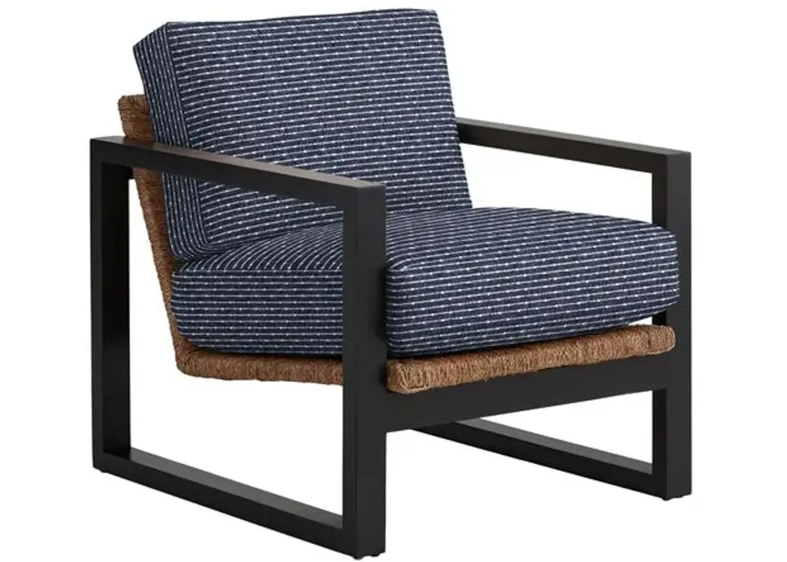 Effie Exposed Wood Chair - Marina Stripe - Handcrafted