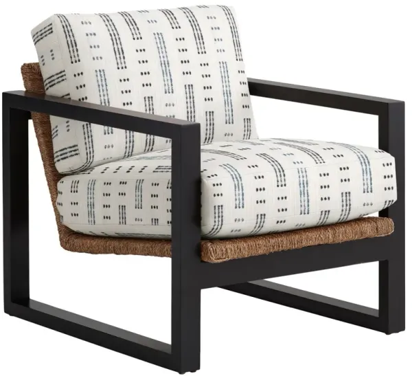 Effie Exposed Wood Chair, Hollis Woven Dotted Stripe