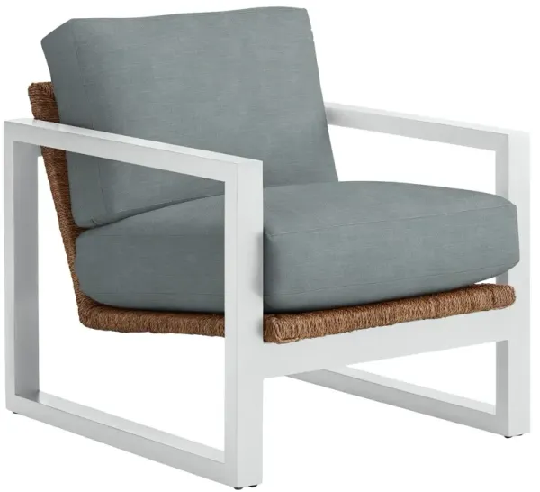 Effie White Exposed Wood Chair, Crypton Cloud Linen