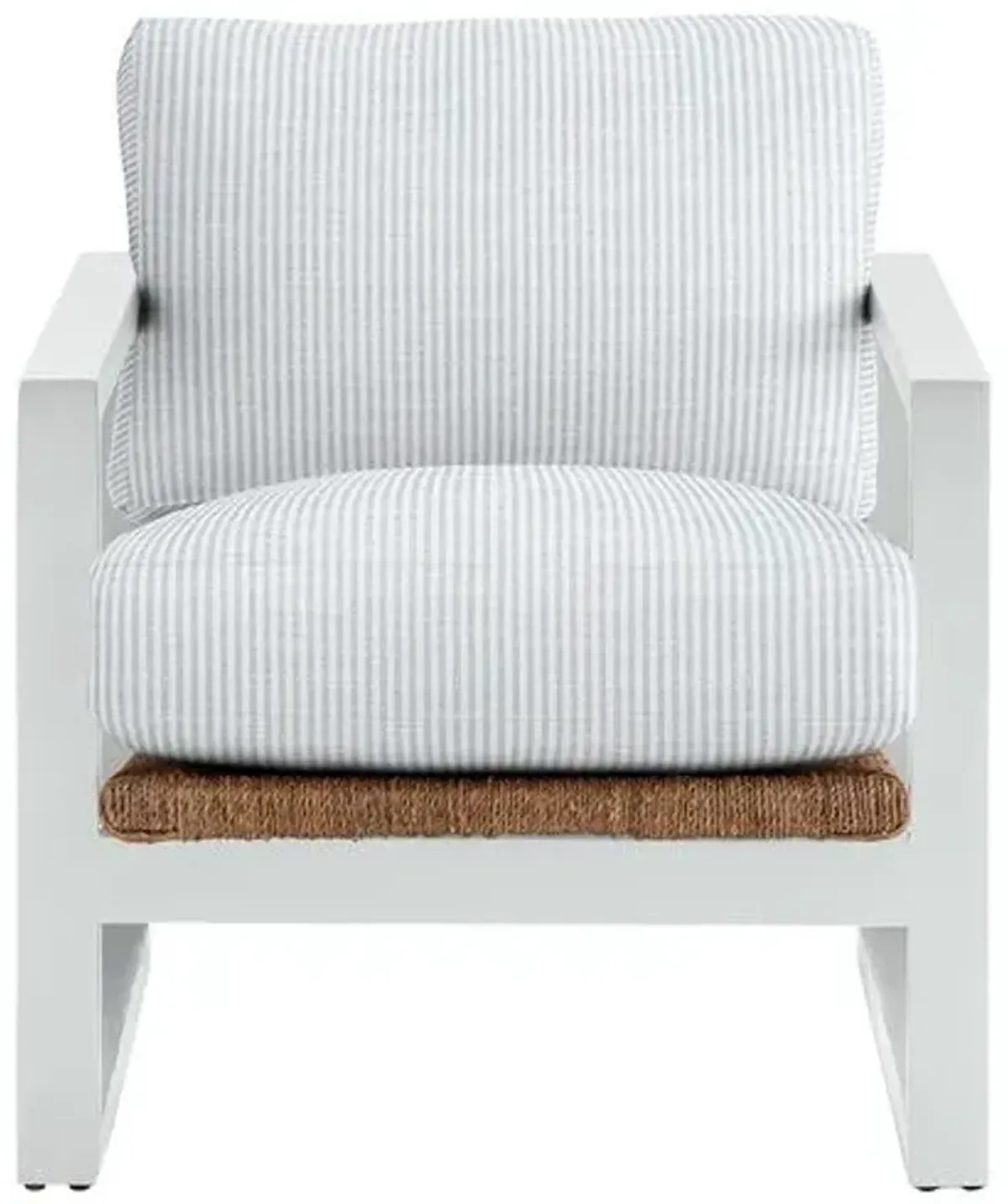 Effie White Exposed Wood Chair - Inside Out Ticking Stripe - Handcrafted