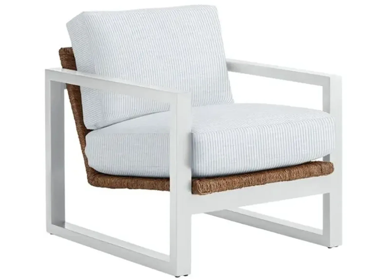 Effie White Exposed Wood Chair - Inside Out Ticking Stripe - Handcrafted