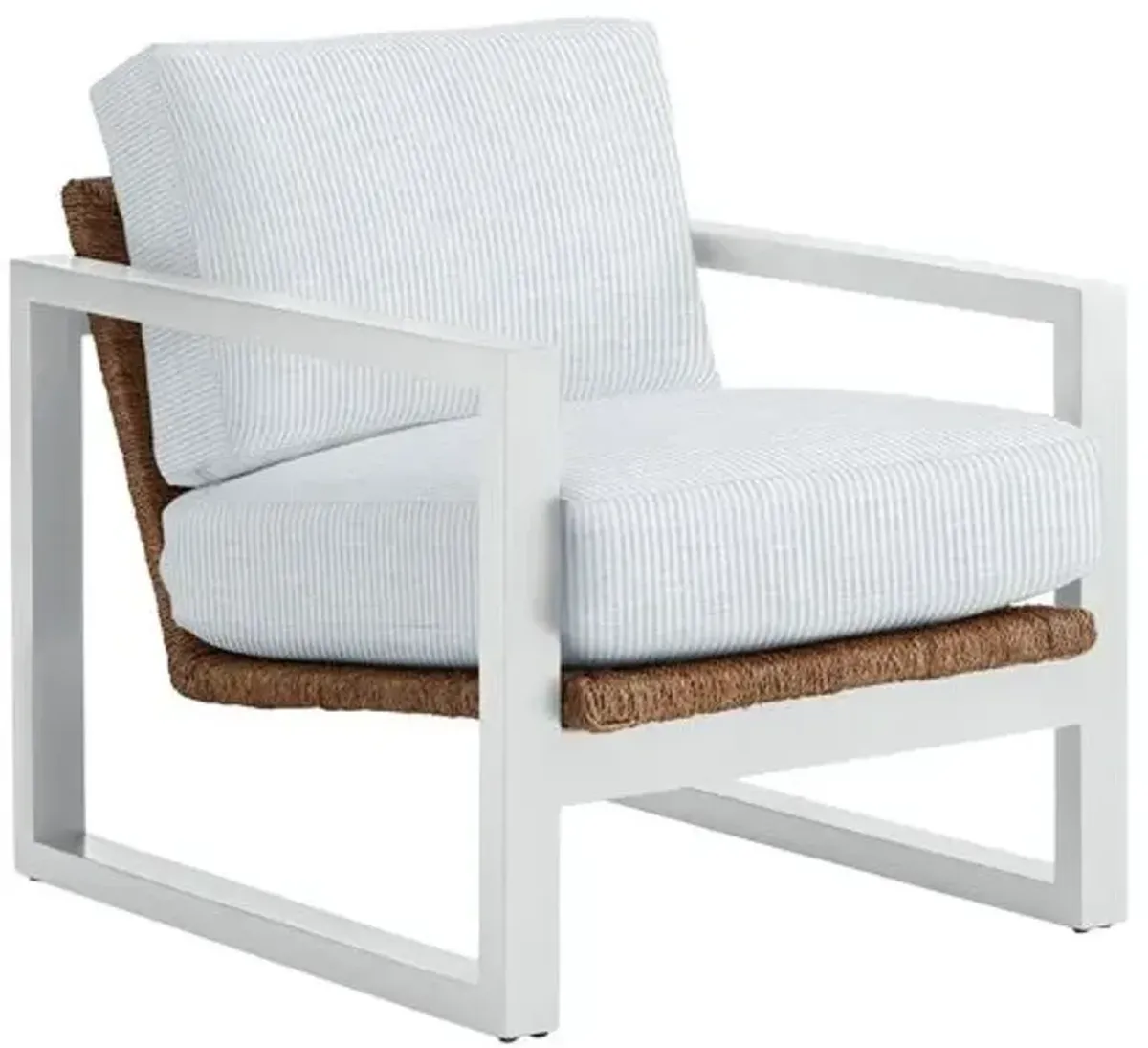 Effie White Exposed Wood Chair - Inside Out Ticking Stripe - Handcrafted