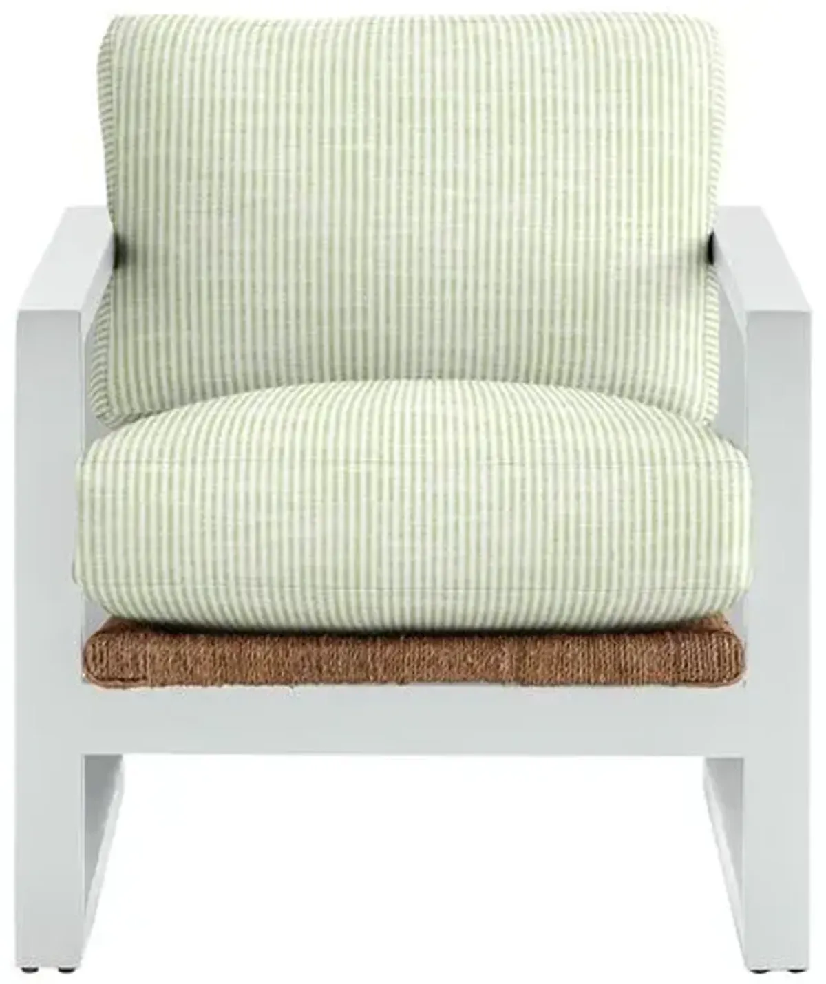 Effie White Exposed Wood Chair - Inside Out Ticking Stripe - Handcrafted