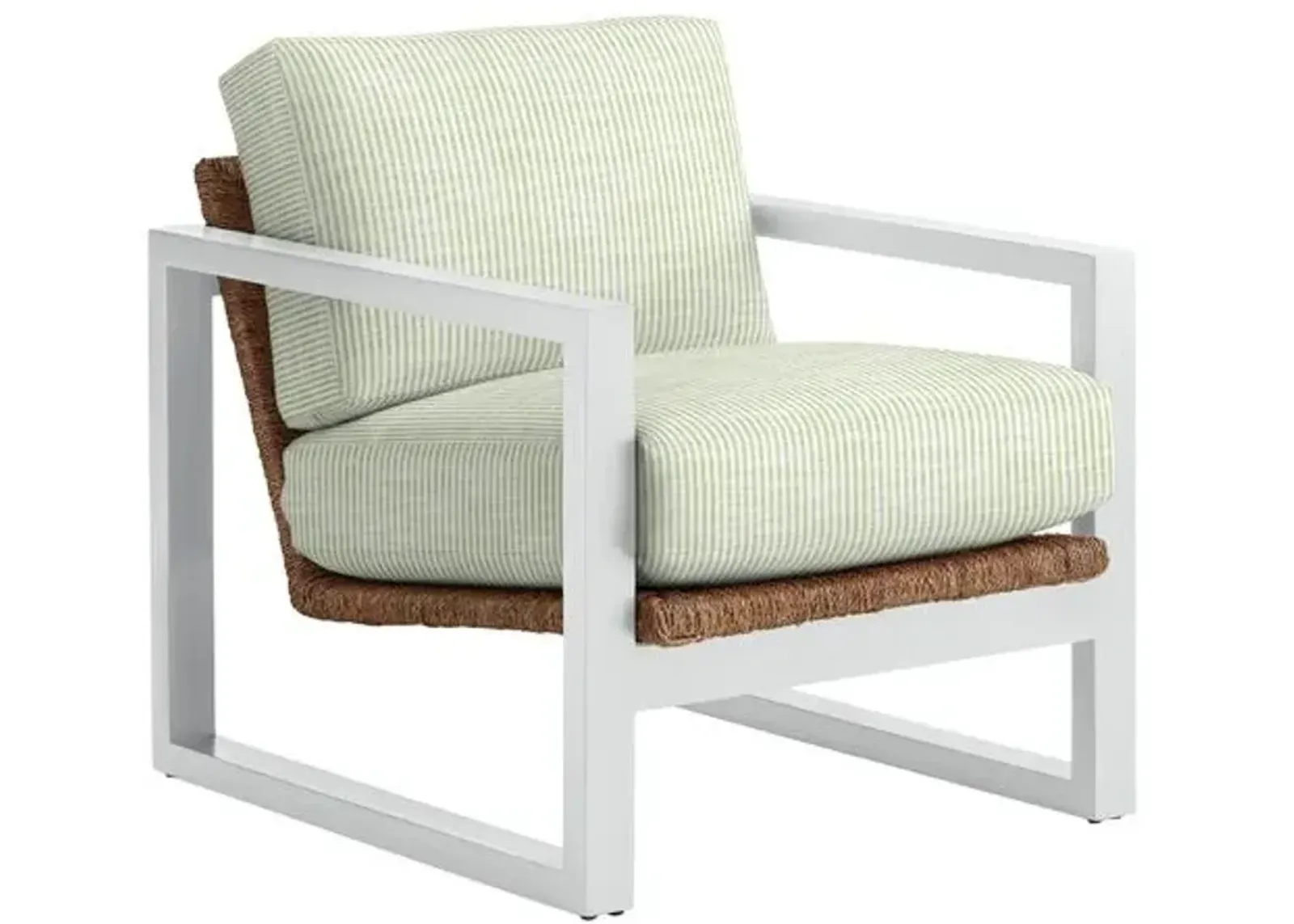 Effie White Exposed Wood Chair - Inside Out Ticking Stripe - Handcrafted