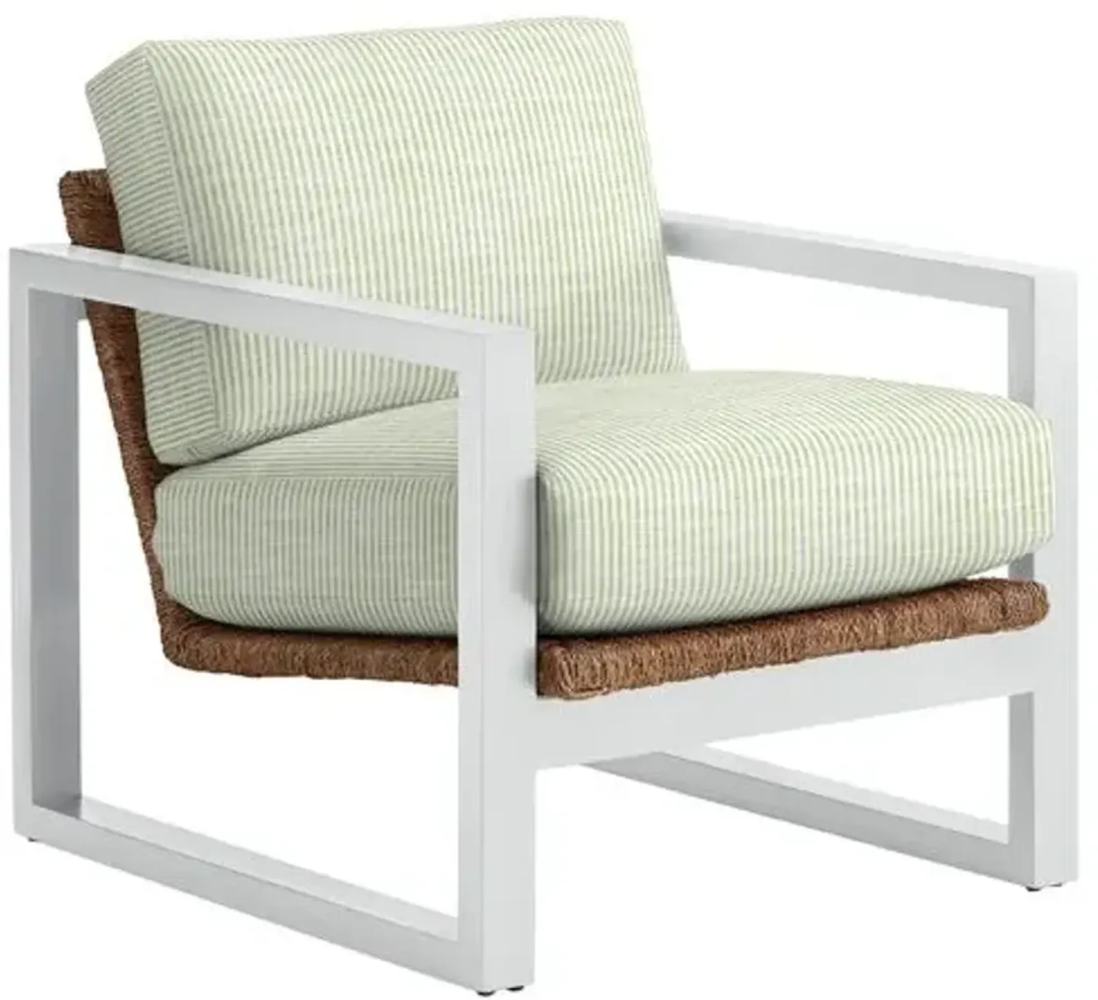 Effie White Exposed Wood Chair - Inside Out Ticking Stripe - Handcrafted