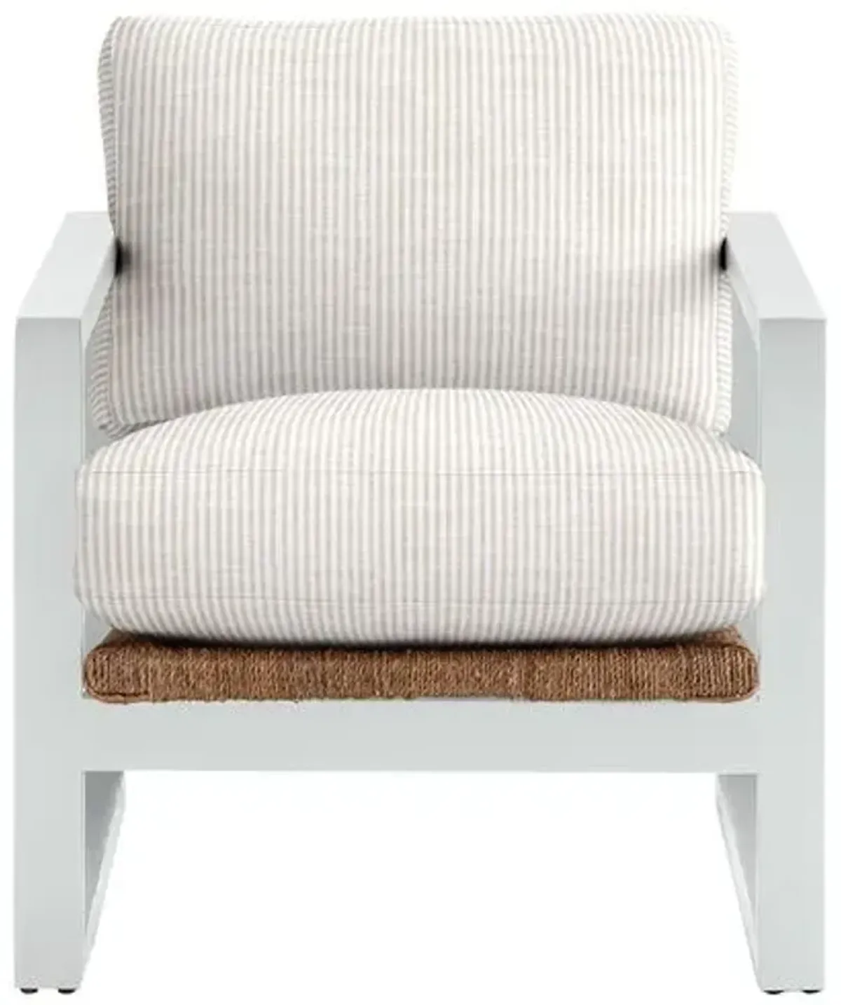 Effie White Exposed Wood Chair - Inside Out Ticking Stripe - Handcrafted