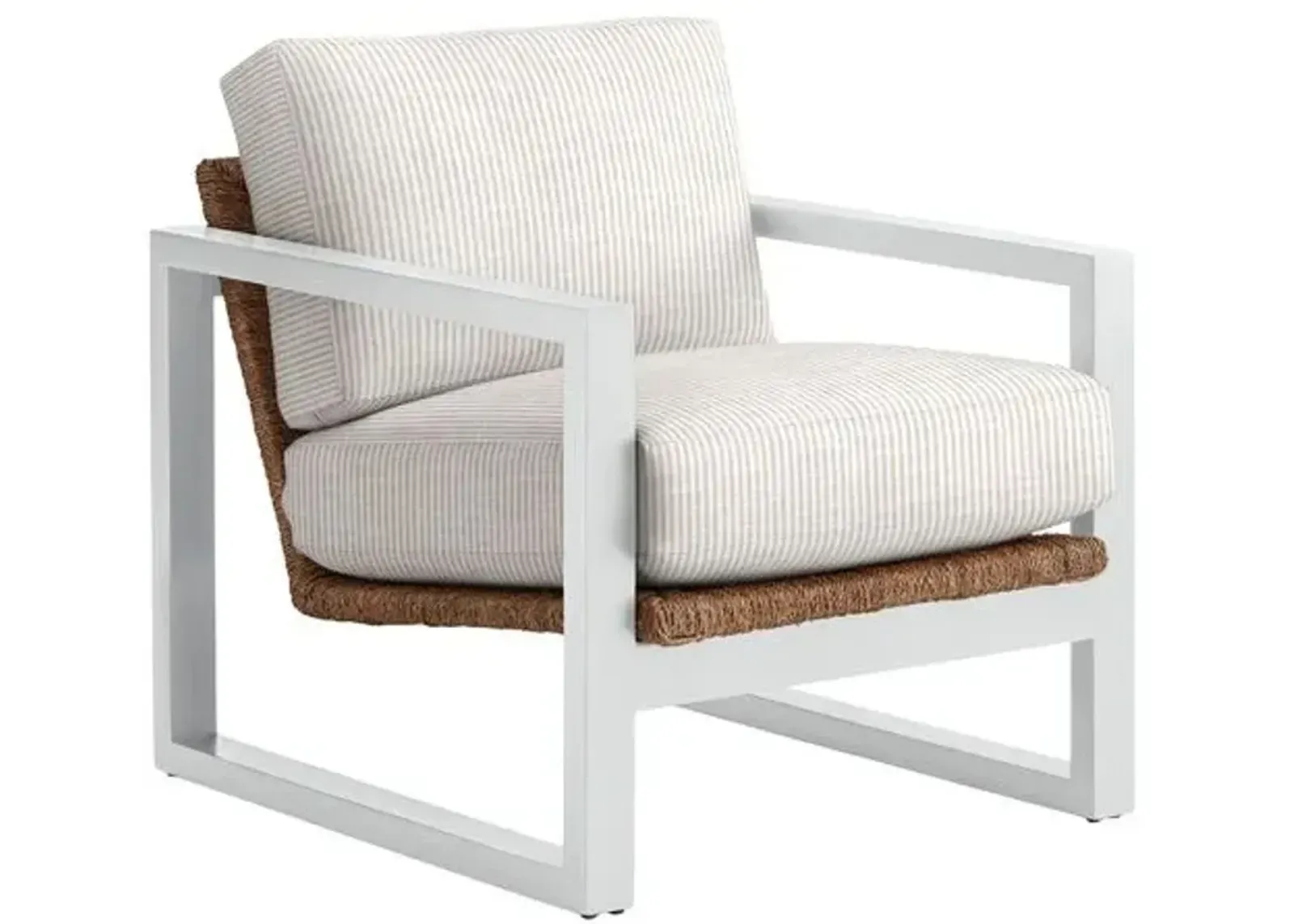 Effie White Exposed Wood Chair - Inside Out Ticking Stripe - Handcrafted