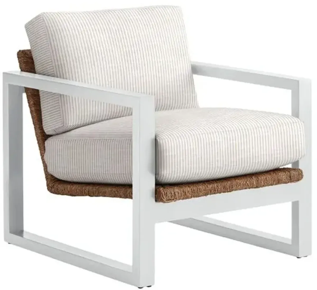 Effie White Exposed Wood Chair - Inside Out Ticking Stripe - Handcrafted