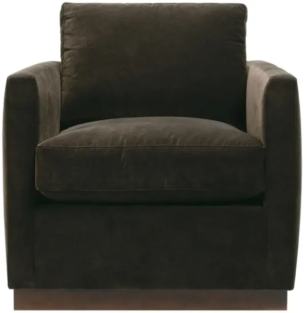 Liam Velvet Swivel Chair, Cocoa