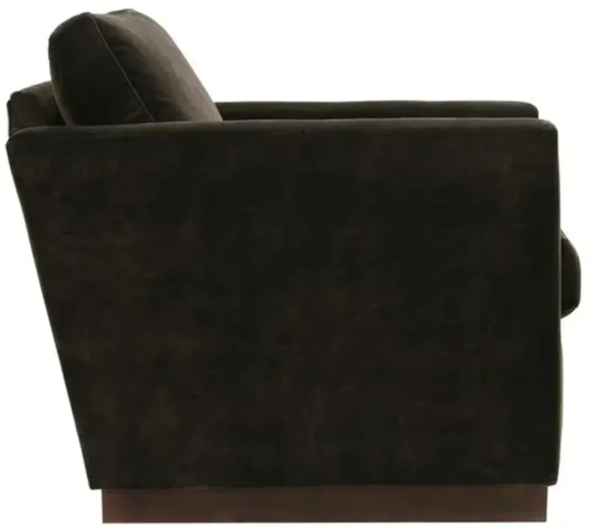 Liam Velvet Swivel Chair - Cocoa - Handcrafted