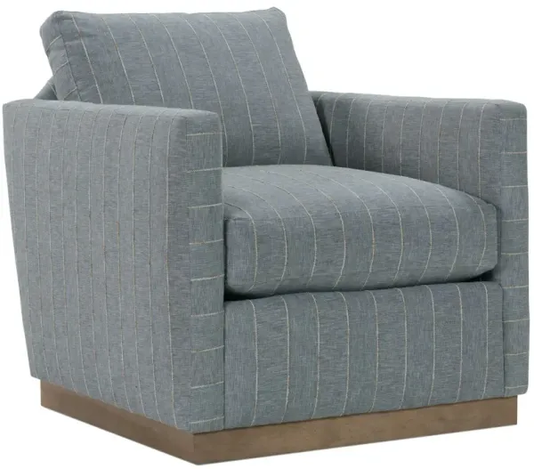 Liam Swivel Chair, Federal Blue Stripe