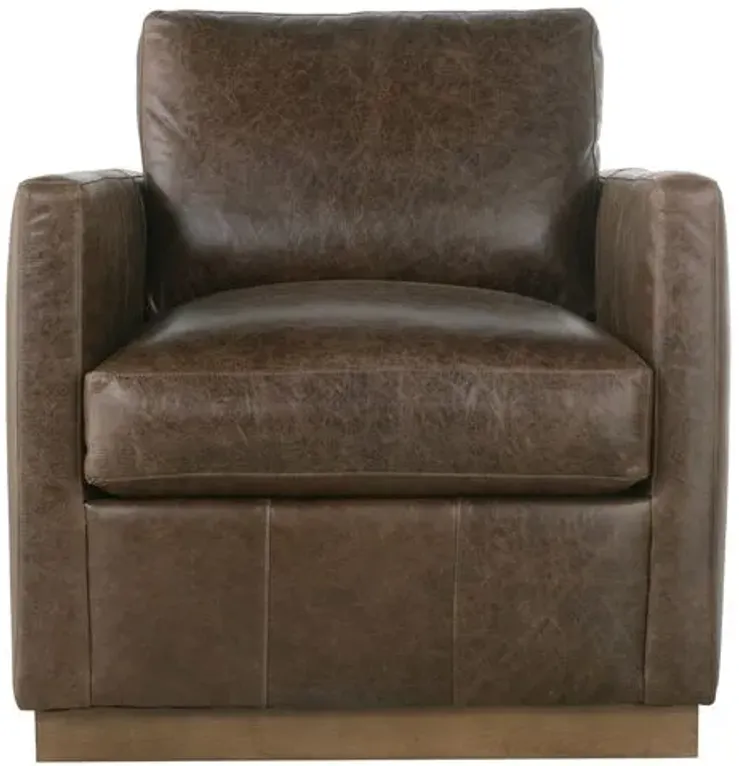 Liam Leather Swivel Chair - Handcrafted