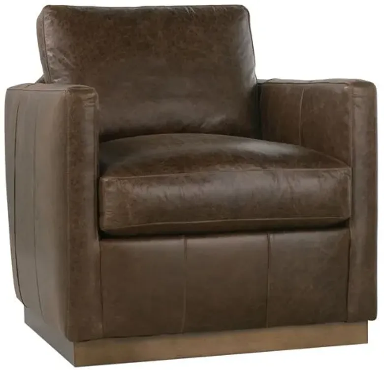 Liam Leather Swivel Chair - Handcrafted